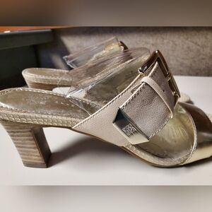NEW Anne Klein Beige & Gold Sandal 7.5 medium